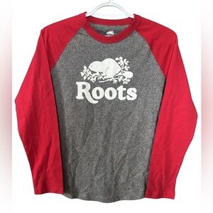 *NEW NEVER WORN*Roots Kids Red and Gray Long Sleeve Tee